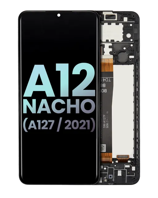 LCD displej s rámečkem pro Samsung Galaxy A12 Nacho (A127 / 2021) (Service Pack) (černá)