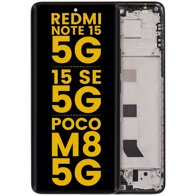 OLED displej s rámečkem pro Xiaomi Redmi Note 15 5G / Redmi Note 15 SE 5G / POCO M8 5G (repasovaný) (černá)