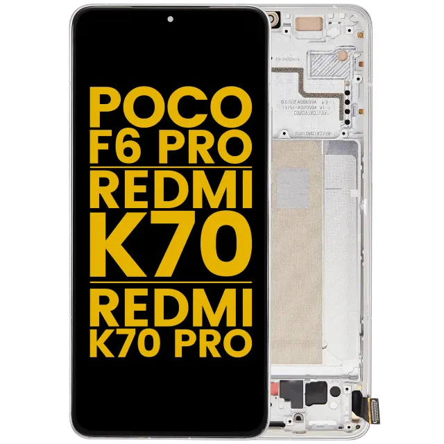 OLED displej s rámečkem pro Xiaomi Poco F6 Pro / Redmi K70 / K70 Pro (repasovaný) (bílá)