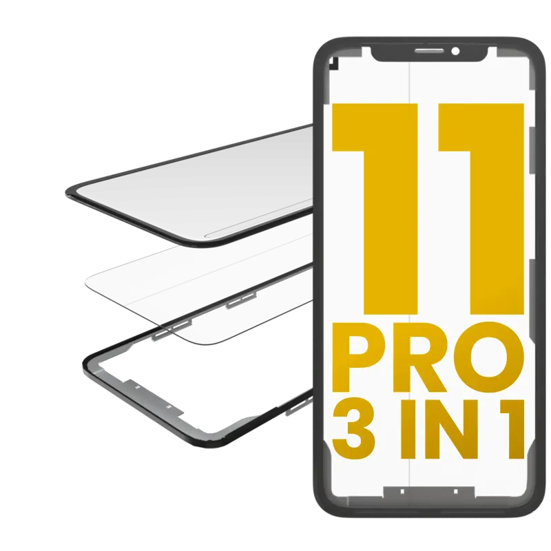 3v1 (sklo s předinstalovanou OCA + rámeček) pro iPhone 11 Pro (OCA Master)