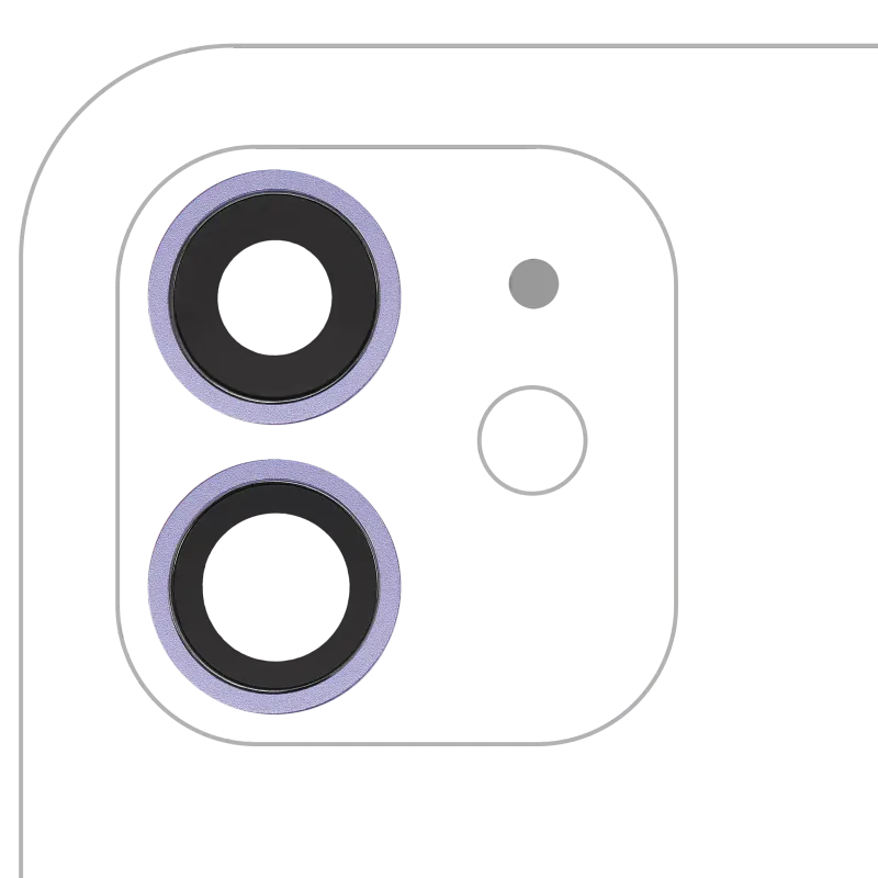 Sklíčko zadní kamery s držákem a rámečkem pro iPhone 12 / 12 mini (Aftermarket Plus) (fialová)