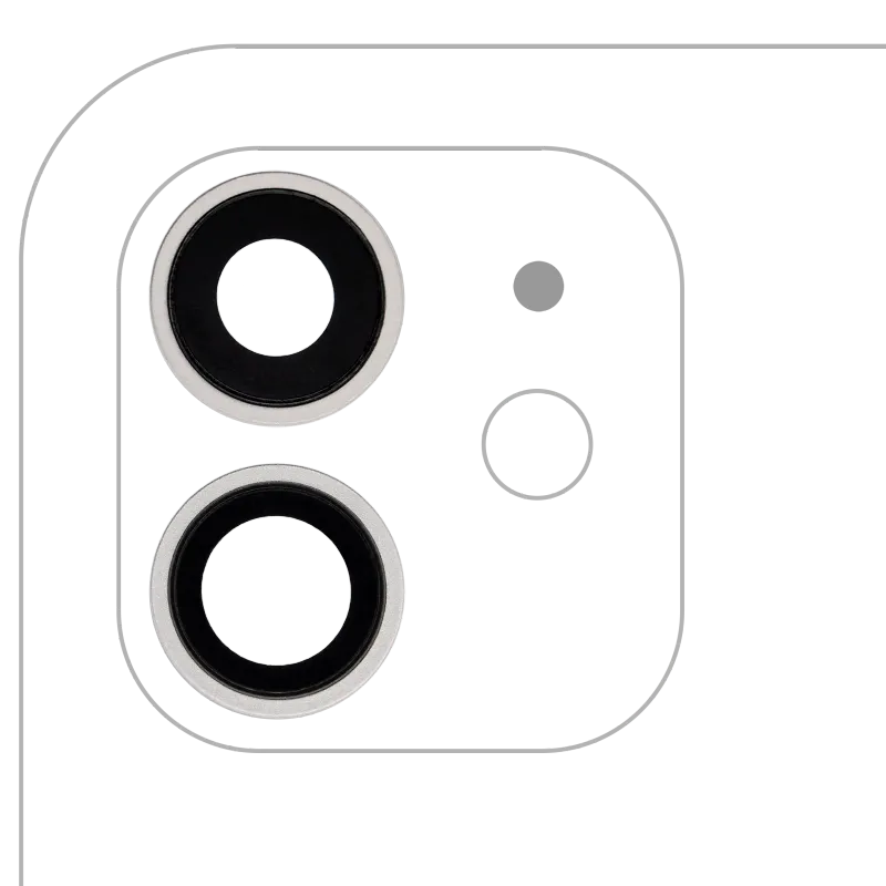 Sklíčko zadní kamery s držákem a rámečkem pro iPhone 12 / 12 mini (pravý safír) (Premium) (bílá)