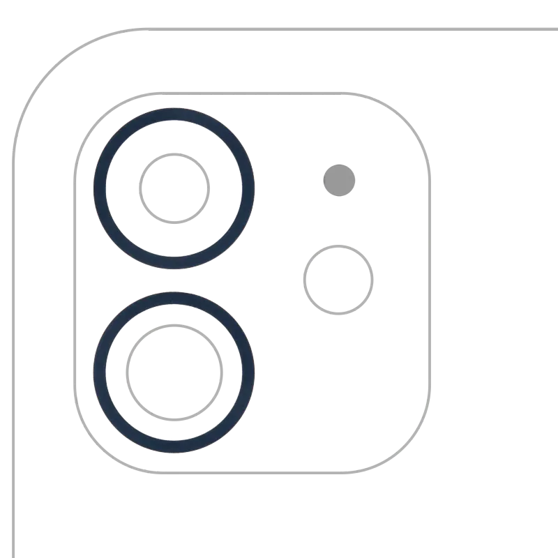 Samotný rámeček sklíčka zadní kamery pro iPhone 12 / 12 mini (modrá) (sada 2 ks) (balení 10 ks)