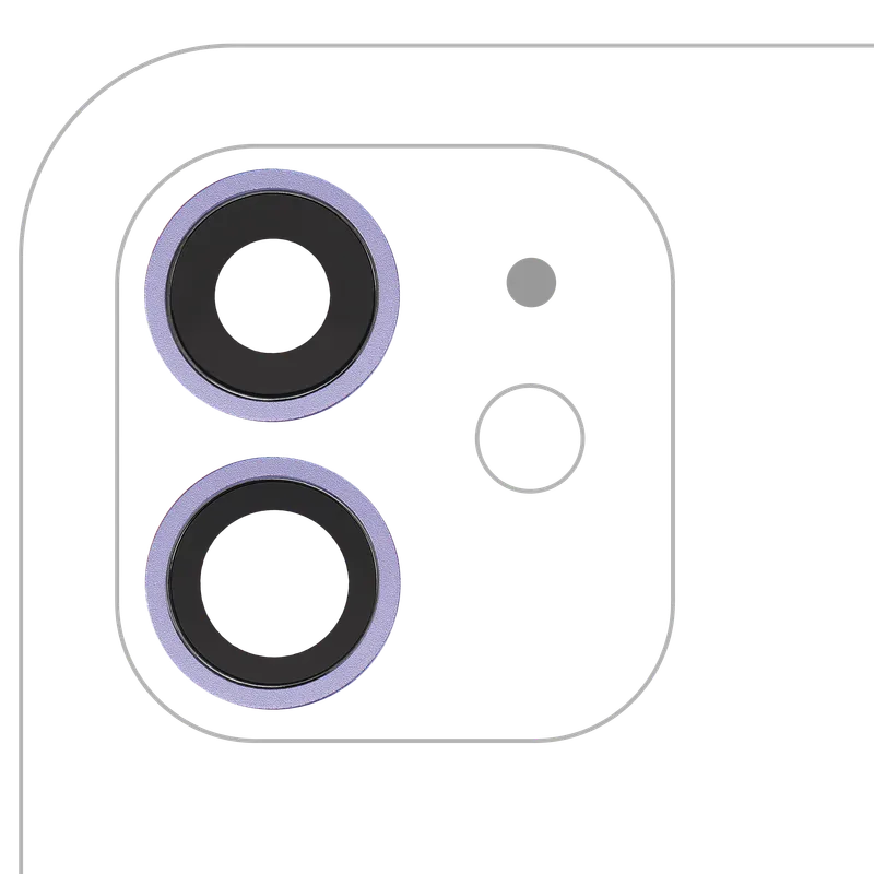 Sklíčko zadní kamery s držákem a rámečkem pro iPhone 12 / 12 mini (pravý safír) (Premium) (fialová)