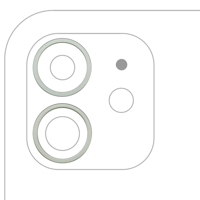 Samotný rámeček sklíčka zadní kamery pro iPhone 12 / 12 mini (sada 2 ks) (zelená)