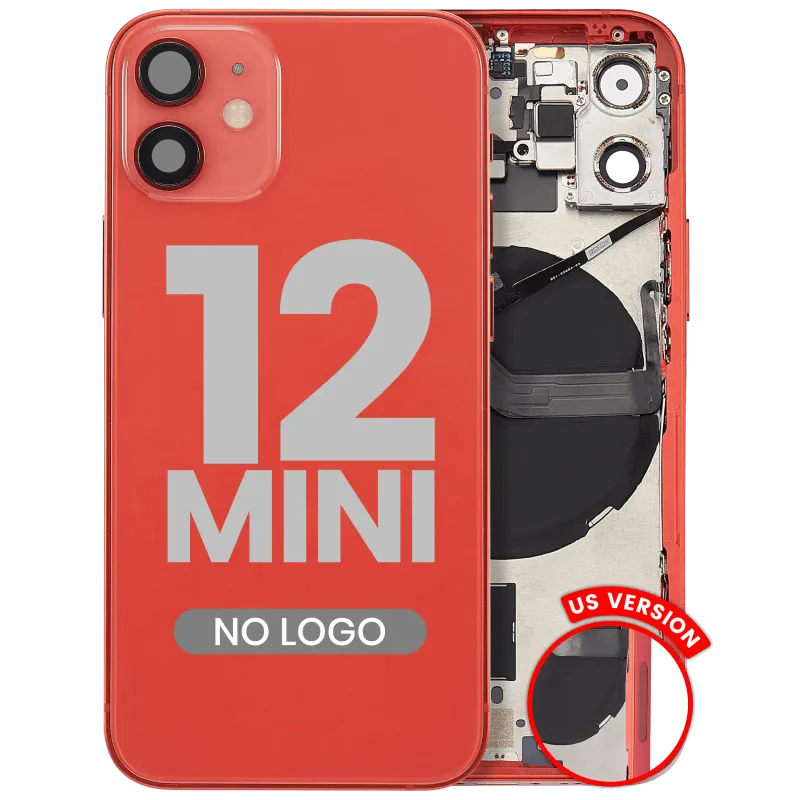Zadní kryt (housing) s drobnými díly pro iPhone 12 mini (US verze) (Aftermarket Plus) (červená)