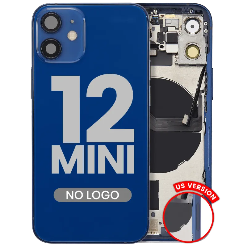 Zadní kryt (housing) s drobnými díly pro iPhone 12 mini (US verze) (Aftermarket Plus) (modrá)