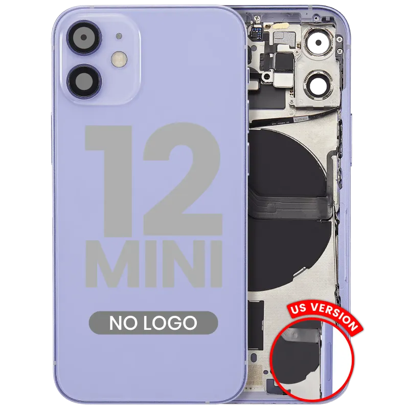 Zadní kryt (housing) s drobnými díly pro iPhone 12 mini (US verze) (Aftermarket Plus) (fialová)