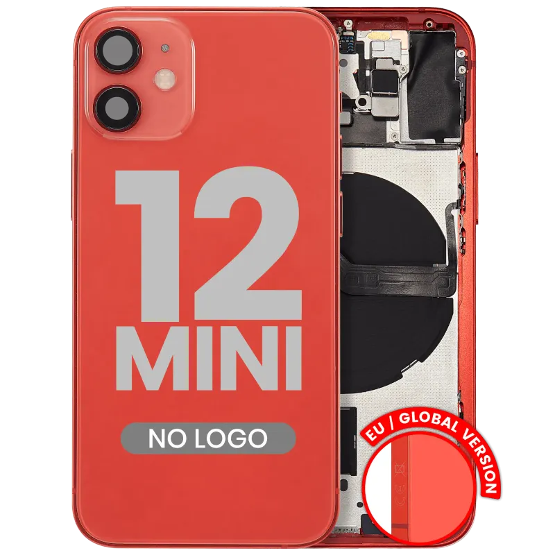 Zadní kryt (housing) s drobnými díly pro iPhone 12 mini (EU verze) (Aftermarket Plus) (červená)