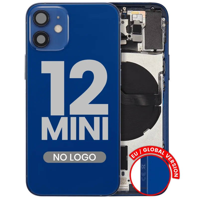Zadní kryt (housing) s drobnými díly pro iPhone 12 mini (EU verze) (Aftermarket Plus) (modrá)