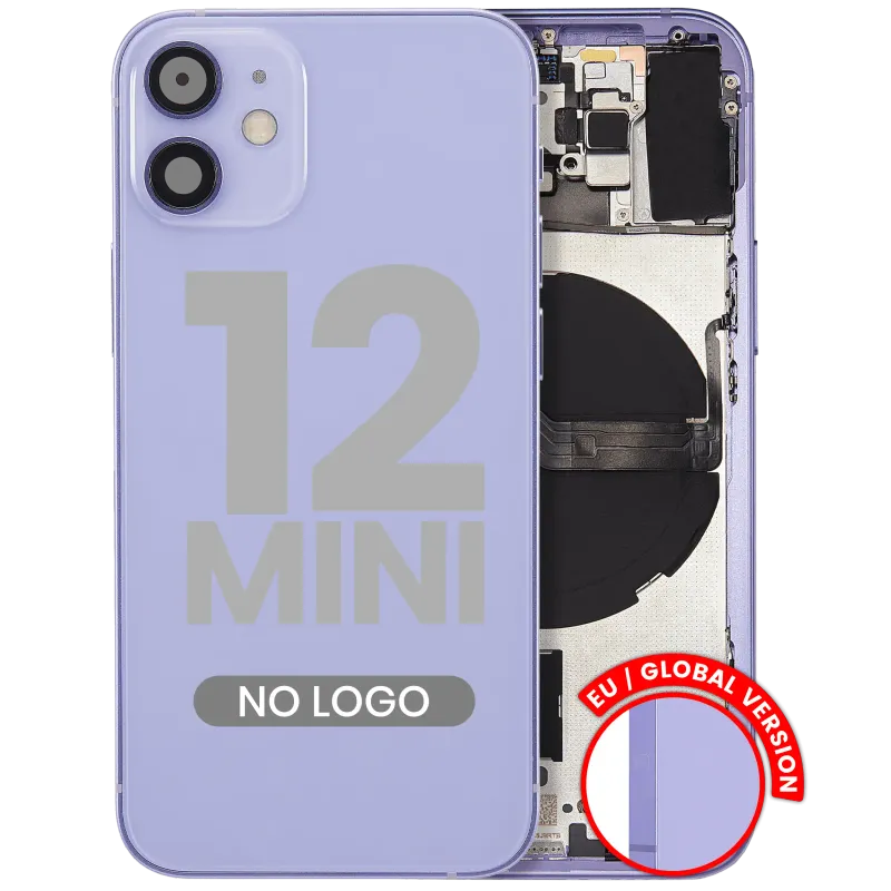 Zadní kryt (housing) s drobnými díly pro iPhone 12 mini (EU verze) (Aftermarket Plus) (fialová)