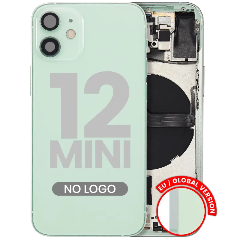 Zadní kryt (housing) s drobnými díly pro iPhone 12 mini (EU verze) (Aftermarket Plus) (zelená)