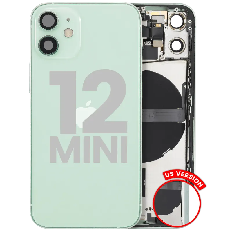 Zadní kryt (housing) s drobnými díly pro iPhone 12 mini (US verze) (originál z vyřazeného zařízení, stav C) (zelená)