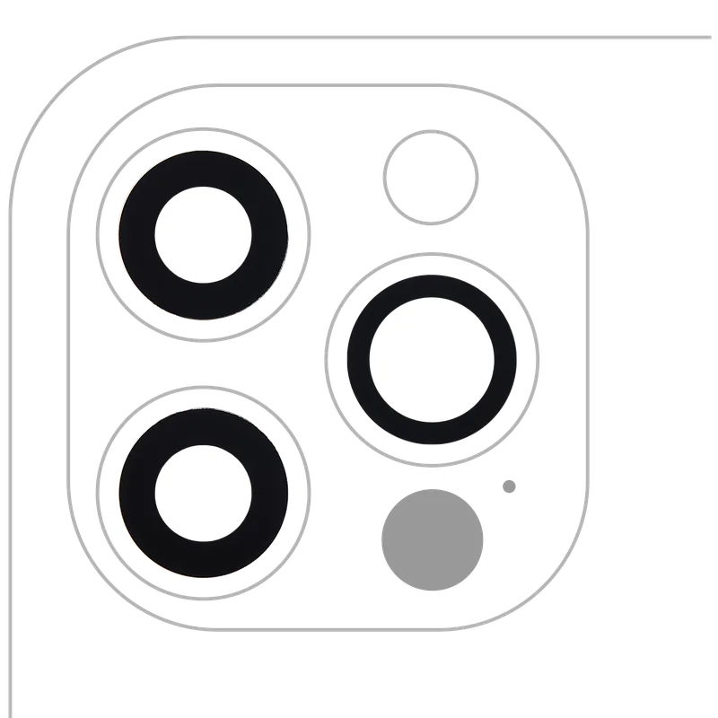 Sklíčko zadní kamery (jen sklo) s lepením pro iPhone 12 Pro (sada 3 ks) (pravý safír) (Premium)