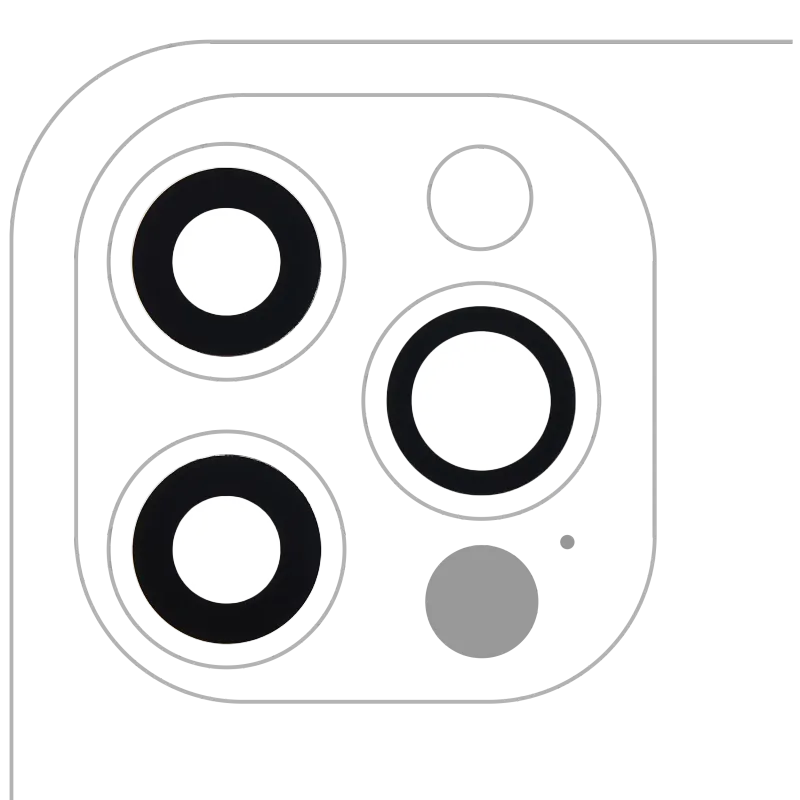 Sklíčko zadní kamery (jen sklo) s lepením pro iPhone 12 Pro (sada 3 ks) (pravý safír) (Premium) (balení 10 ks)