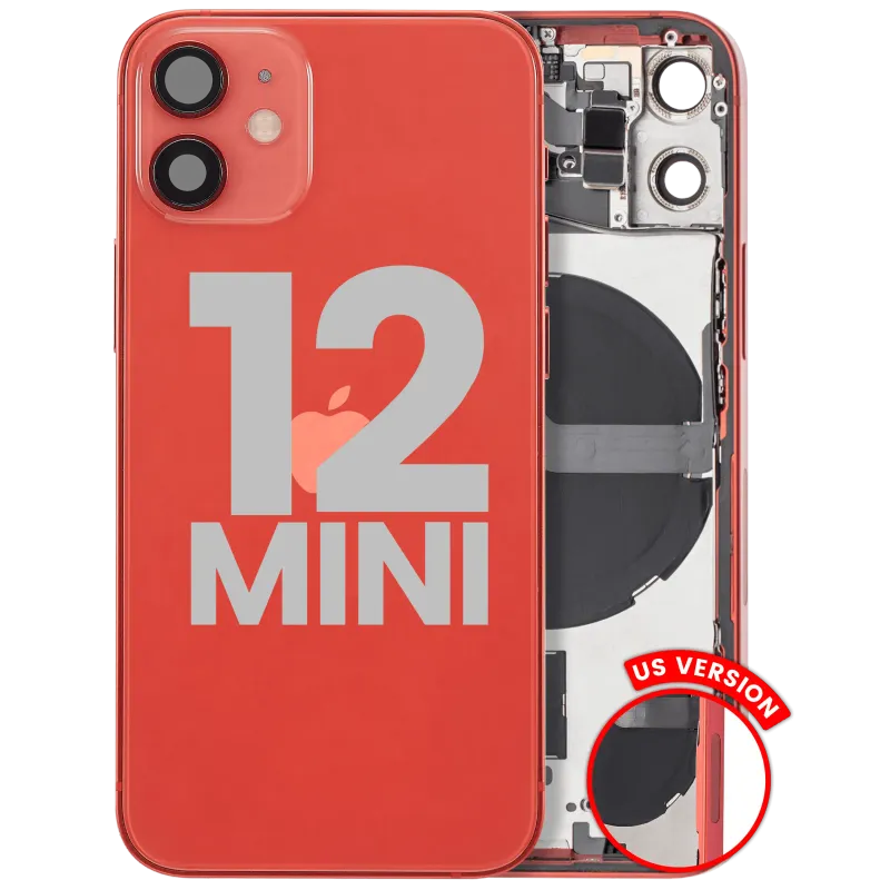 Zadní kryt (housing) s drobnými díly pro iPhone 12 mini (US verze) (originál z vyřazeného zařízení, stav C) (červená)