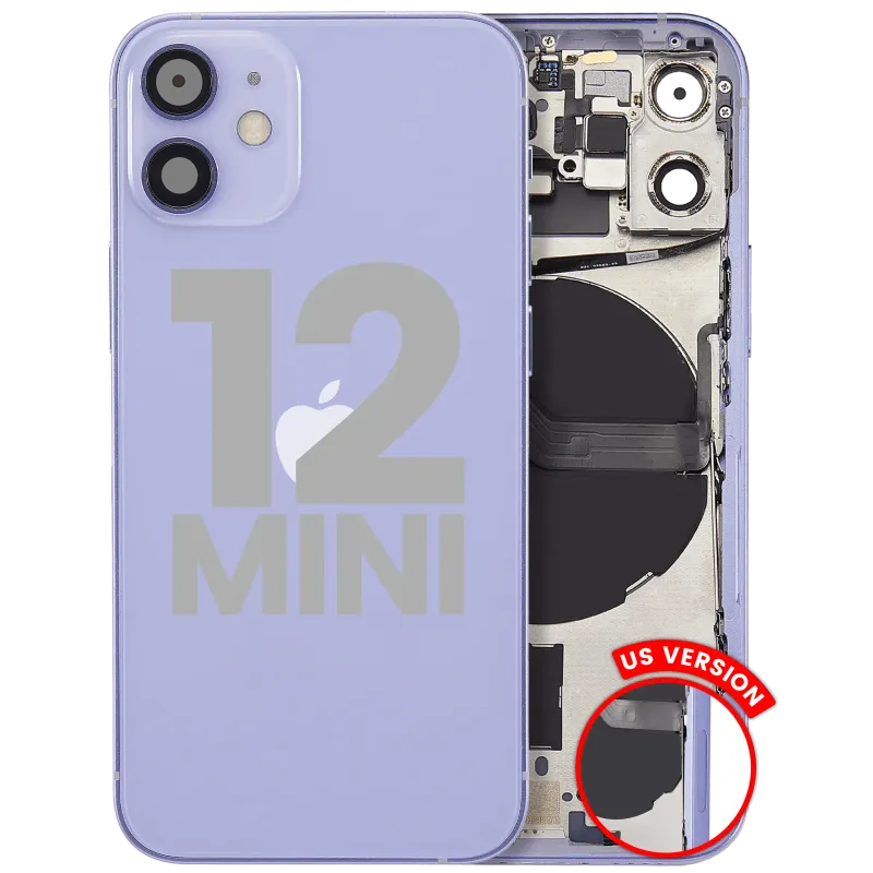 Zadní kryt (housing) s drobnými díly pro iPhone 12 mini (US verze) (originál z vyřazeného zařízení, stav B) (fialová)