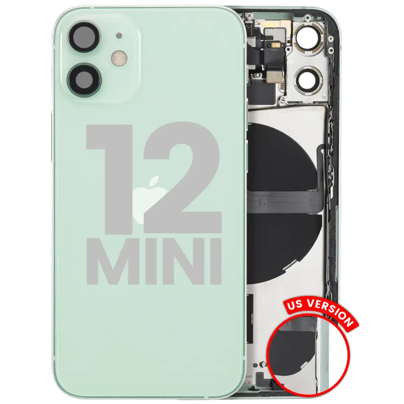 Zadní kryt (housing) s drobnými díly pro iPhone 12 mini (US verze) (originál z vyřazeného zařízení, stav B) (zelená)