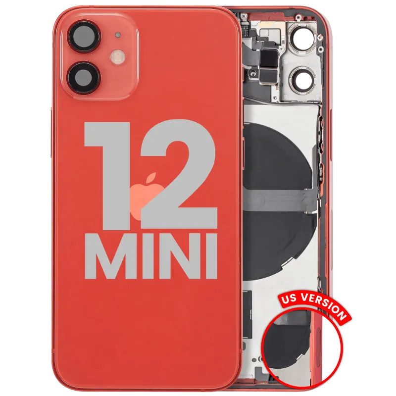 Zadní kryt (housing) s drobnými díly pro iPhone 12 mini (US verze) (originál z vyřazeného zařízení, stav B) (červená)