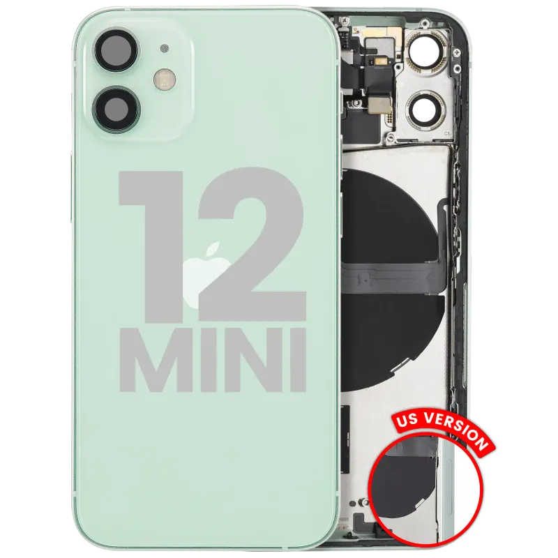 Zadní kryt (housing) s drobnými díly pro iPhone 12 mini (US verze) (originál z vyřazeného zařízení, stav A) (zelená)