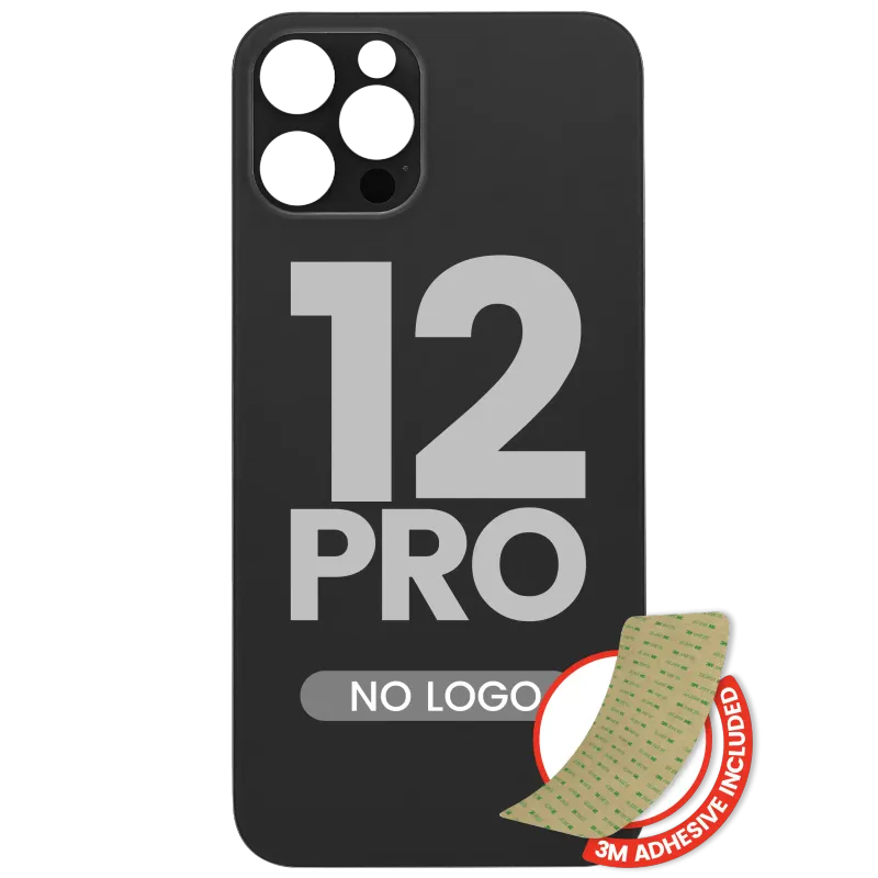 Zadní sklo s lepením 3M pro iPhone 12 Pro (bez loga, velký otvor pro kameru) (grafitová)