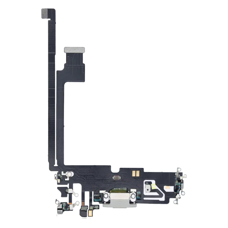 Flex kabel nabíjecího konektoru pro iPhone 12 Pro Max (Aftermarket Plus) (stříbrná)