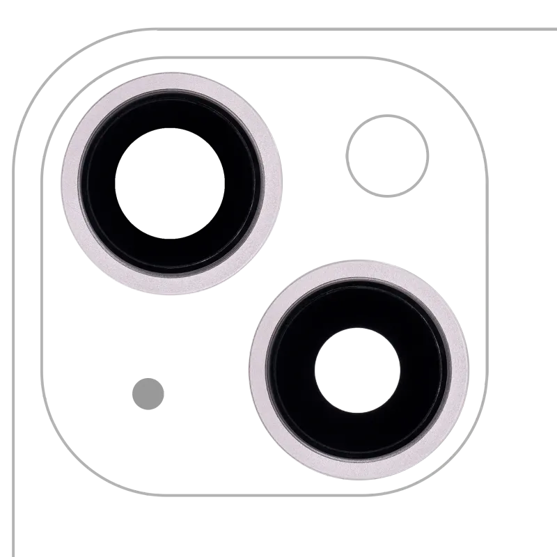 Sklíčko zadní kamery s držákem a rámečkem pro iPhone 13 / 13 mini (sada 2 ks) (Aftermarket Plus) (růžová)