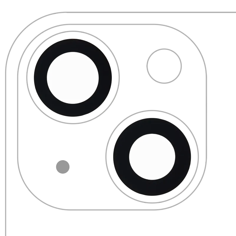 Sklíčko zadní kamery (jen sklo) s lepením pro iPhone 13 / 13 mini (sada 2 ks) (Aftermarket Plus) (balení 10 ks)