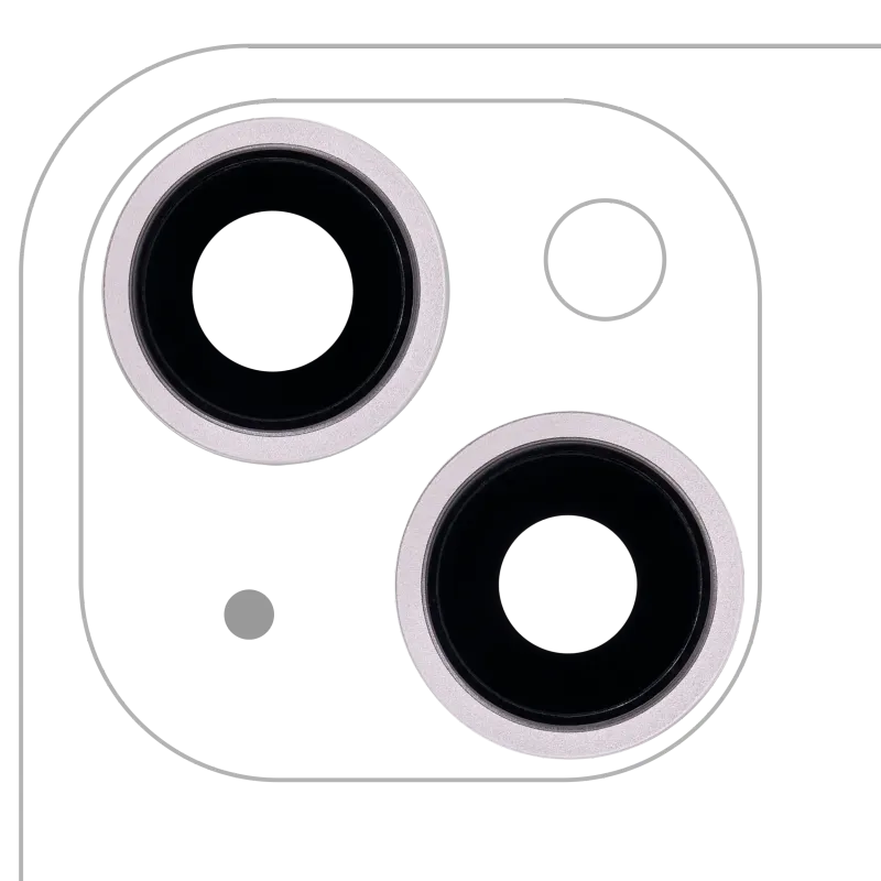 Sklíčko zadní kamery s držákem a rámečkem pro iPhone 13 / 13 mini (sada 2 ks) (pravý safír) (Premium) (růžová)
