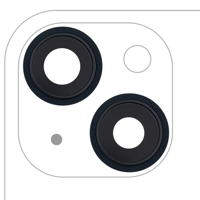 Sklíčko zadní kamery s držákem a rámečkem pro iPhone 13 / 13 mini (sada 2 ks) (pravý safír) (Premium) (temně inkoustová)