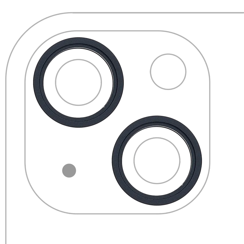 Samotný rámeček sklíčka zadní kamery pro iPhone 13 / 13 mini (sada 2 ks) (temně inkoustová) (balení 10 ks)