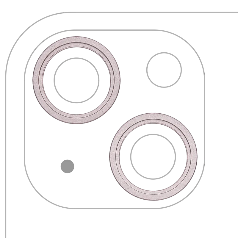 Samotný rámeček sklíčka zadní kamery pro iPhone 13 / 13 mini (sada 2 ks) (růžová) (balení 10 ks)