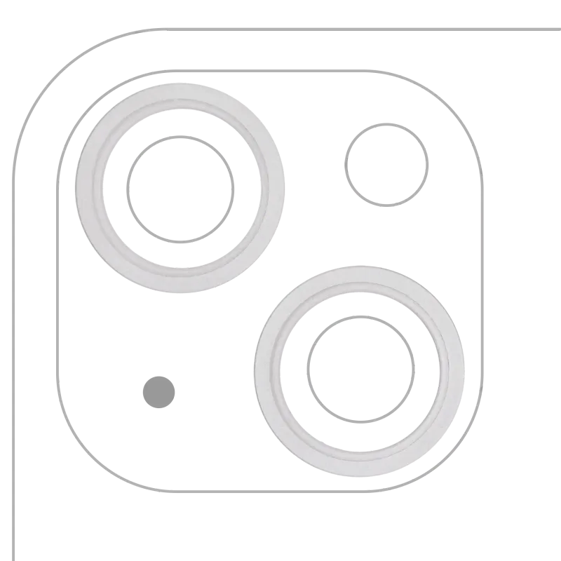 Samotný rámeček sklíčka zadní kamery pro iPhone 13 / 13 mini (hvězdně bílá) (sada 2 ks)