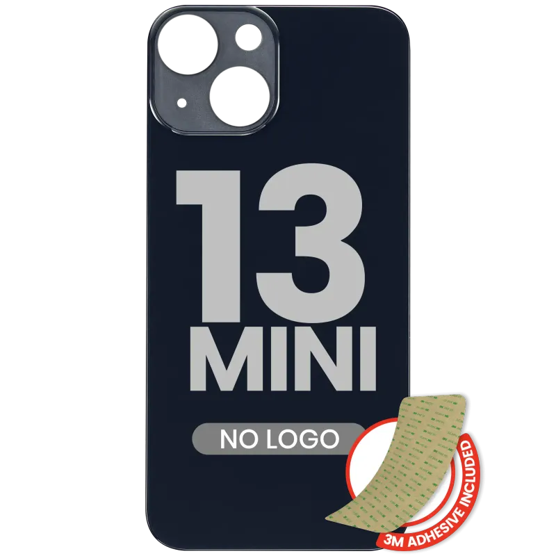 Zadní sklo s lepením 3M pro iPhone 13 mini (bez loga, velký otvor pro kameru) (temně inkoustová)