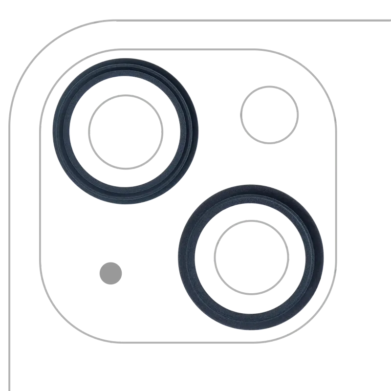 Samotný rámeček sklíčka zadní kamery pro iPhone 13 / 13 mini (temně inkoustová) (sada 2 ks)