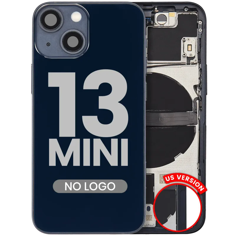 Zadní kryt (housing) s drobnými díly pro iPhone 13 mini (US verze) (Aftermarket Plus) (temně inkoustová)
