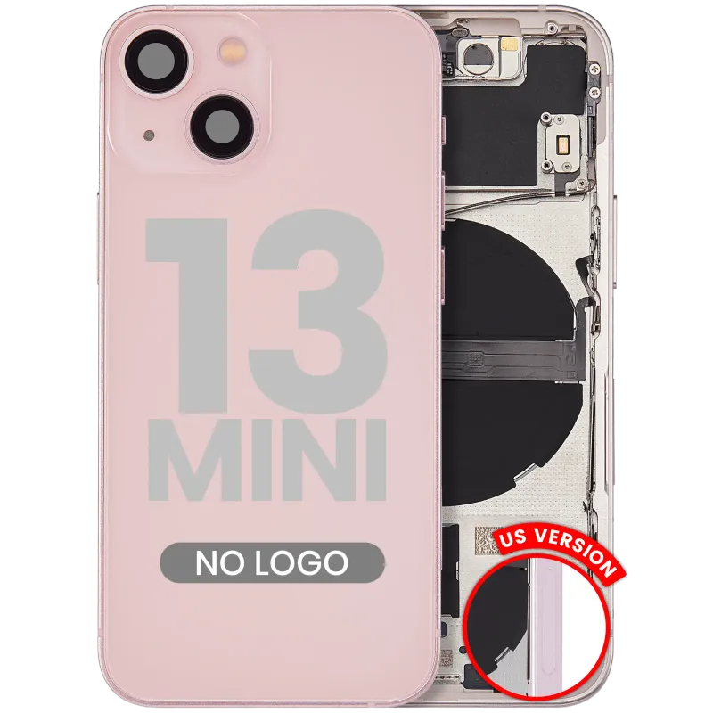 Zadní kryt (housing) s drobnými díly pro iPhone 13 mini (US verze) (Aftermarket Plus) (růžová)