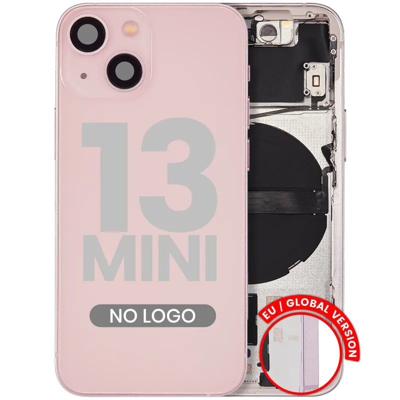 Zadní kryt (housing) s drobnými díly pro iPhone 13 mini (EU verze) (Aftermarket Plus) (růžová)
