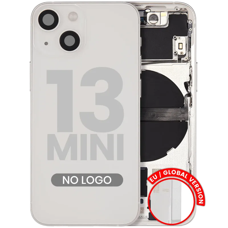 Zadní kryt (housing) s drobnými díly pro iPhone 13 mini (EU verze) (Aftermarket Plus) (hvězdně bílá)