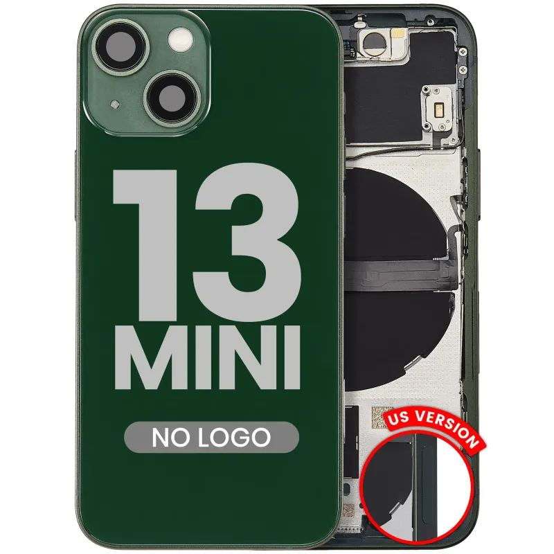 Zadní kryt (housing) s drobnými díly pro iPhone 13 mini (US verze) (Aftermarket Plus) (alpsky zelená)