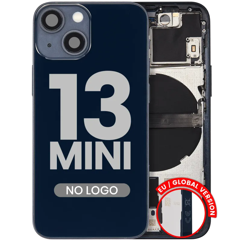 Zadní kryt (housing) s drobnými díly pro iPhone 13 mini (EU verze) (Aftermarket Plus) (temně inkoustová)