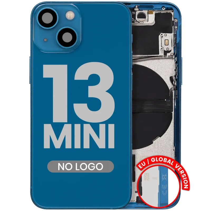 Zadní kryt (housing) s drobnými díly pro iPhone 13 mini (EU verze) (Aftermarket Plus) (modrá)