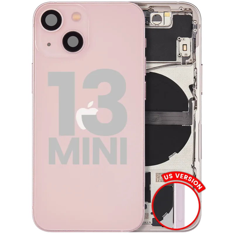 Zadní kryt (housing) s drobnými díly pro iPhone 13 mini (US verze) (originál z vyřazeného zařízení, stav C) (růžová)
