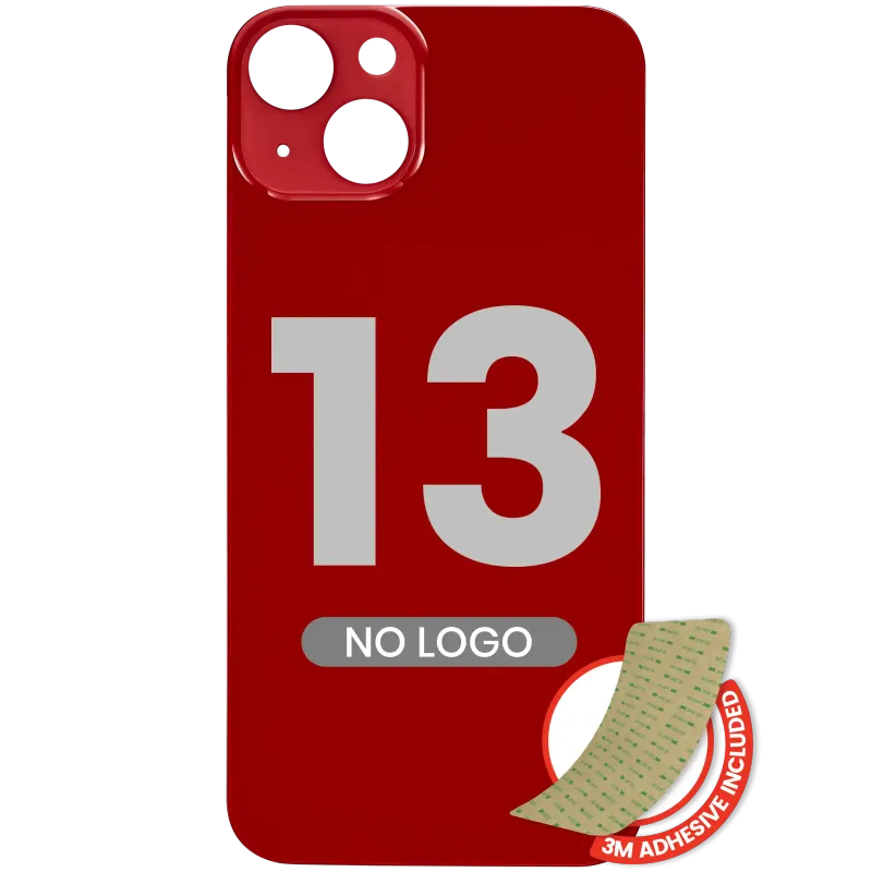 Zadní sklo s lepením 3M pro iPhone 13 (bez loga, velký otvor pro kameru) (červená)