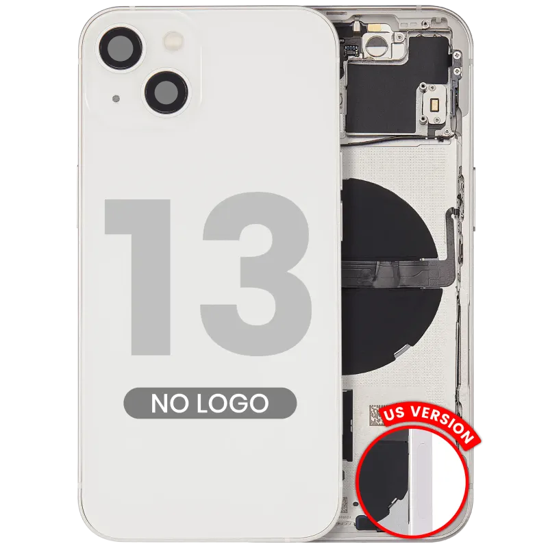 Zadní kryt (housing) s drobnými díly pro iPhone 13 (US verze) (Aftermarket Plus) (hvězdně bílá)