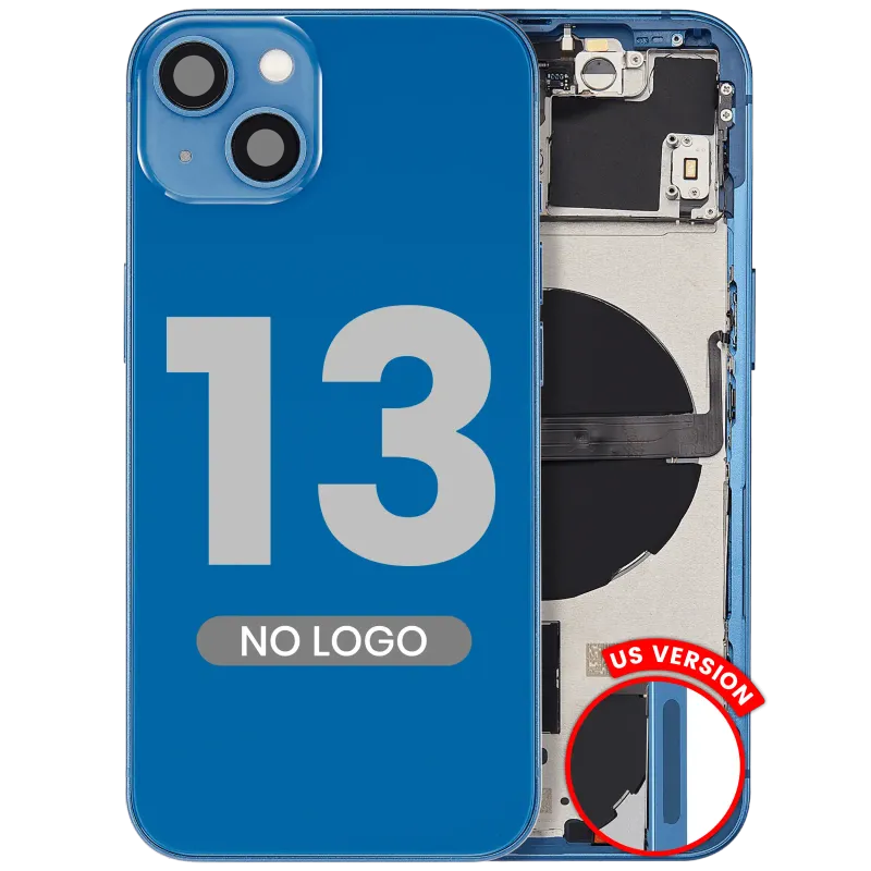 Zadní kryt (housing) s drobnými díly pro iPhone 13 (US verze) (Aftermarket Plus) (modrá)