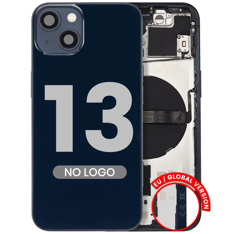 Zadní kryt (housing) s drobnými díly pro iPhone 13 (EU verze) (Aftermarket Plus) (temně inkoustová)