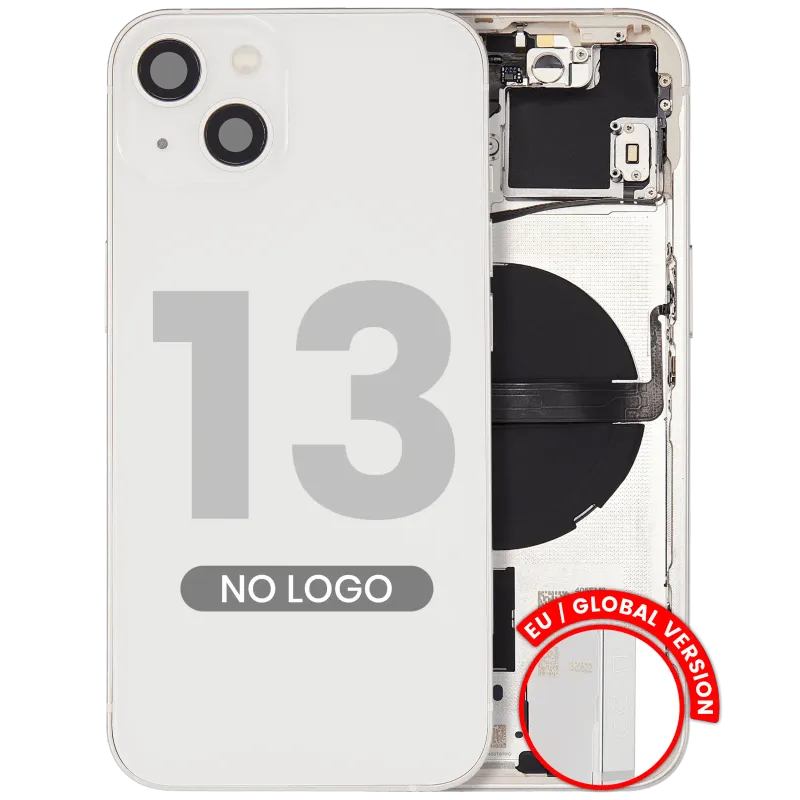 Zadní kryt (housing) s drobnými díly pro iPhone 13 (EU verze) (Aftermarket Plus) (hvězdně bílá)