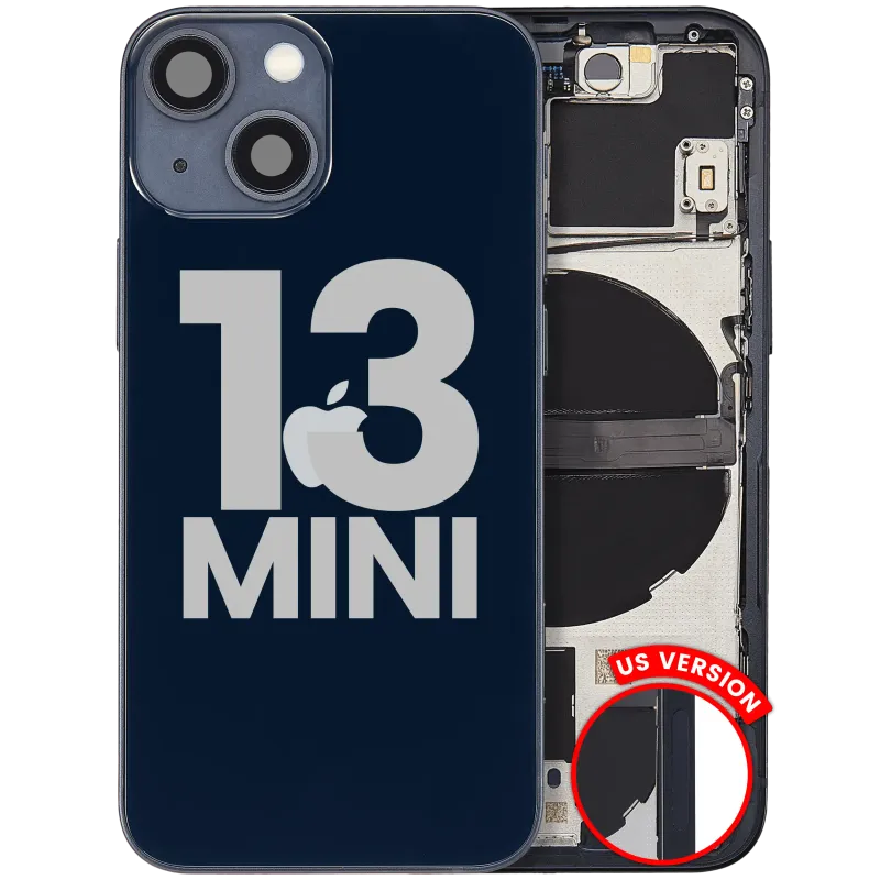 Zadní kryt (housing) s drobnými díly pro iPhone 13 mini (US verze) (originál z vyřazeného zařízení, stav B) (temně inkoustová)