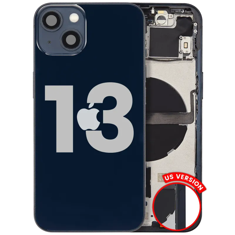 Zadní kryt (housing) s drobnými díly pro iPhone 13 (US verze) (originál z vyřazeného zařízení, stav A) (temně inkoustová)